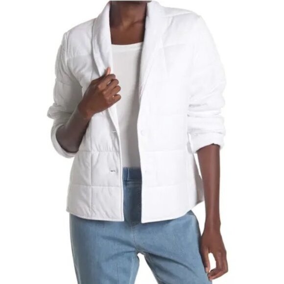 🎁 Eileen Fisher Shawl-Collar Quilted Jacket - Picture 2 of 10